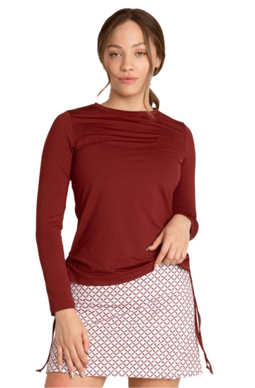 Drawstring Sides Long Sleeve T-Shirt