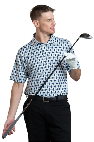 Print Polo - Rhombus - Blue