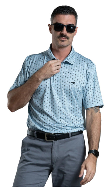 Print Polo - Ball - Light Blue