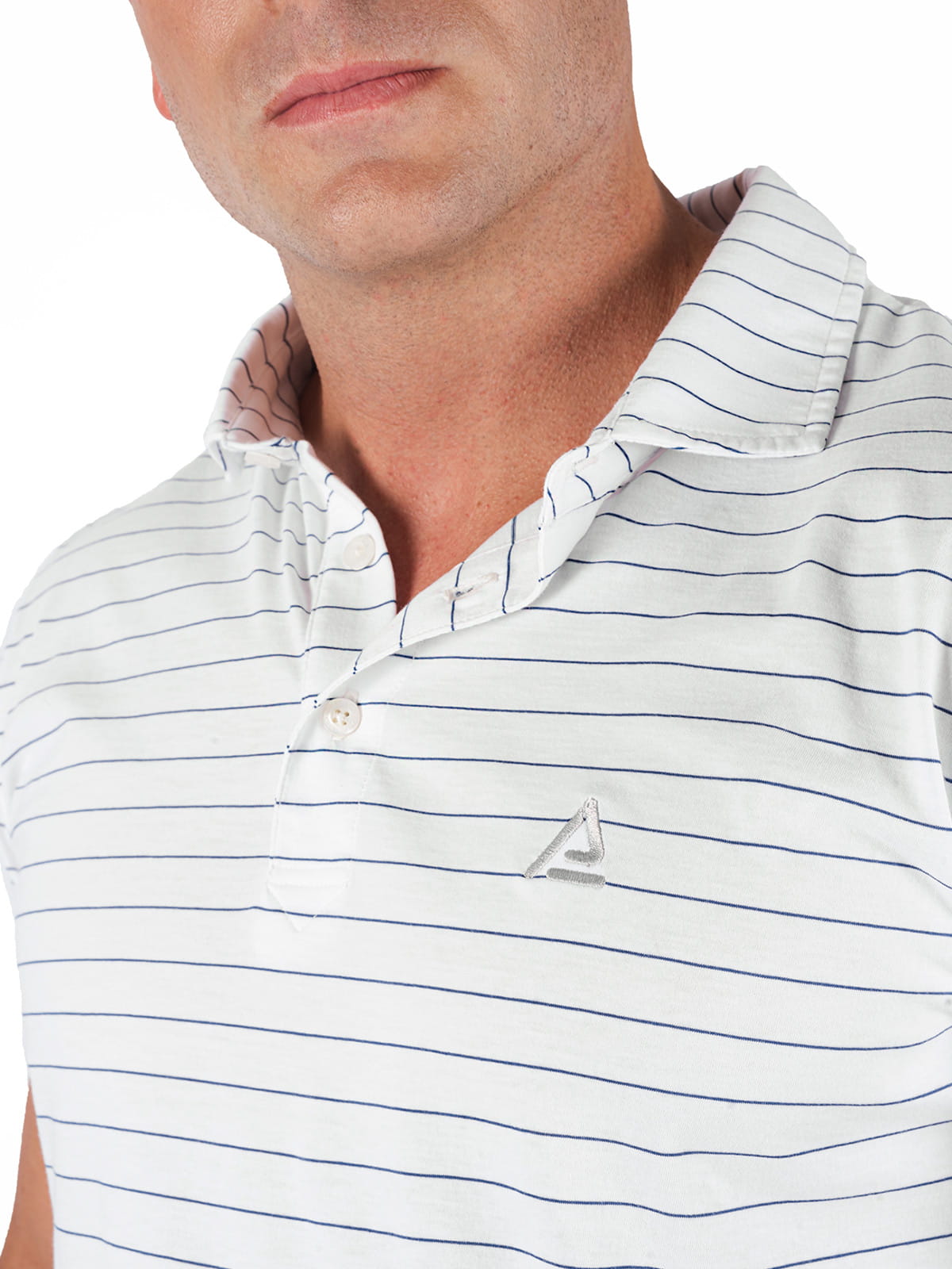 American Fit - Striped-polo-white