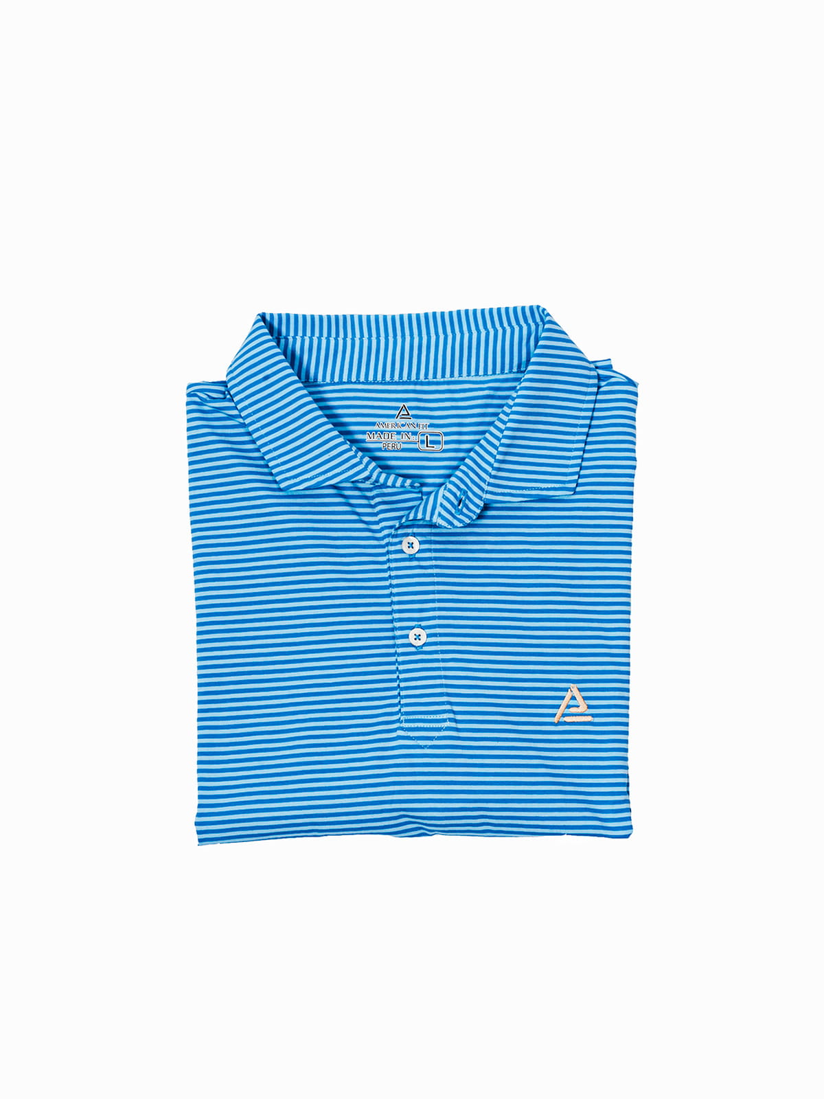 American Fit - Striped-polo-light-blue