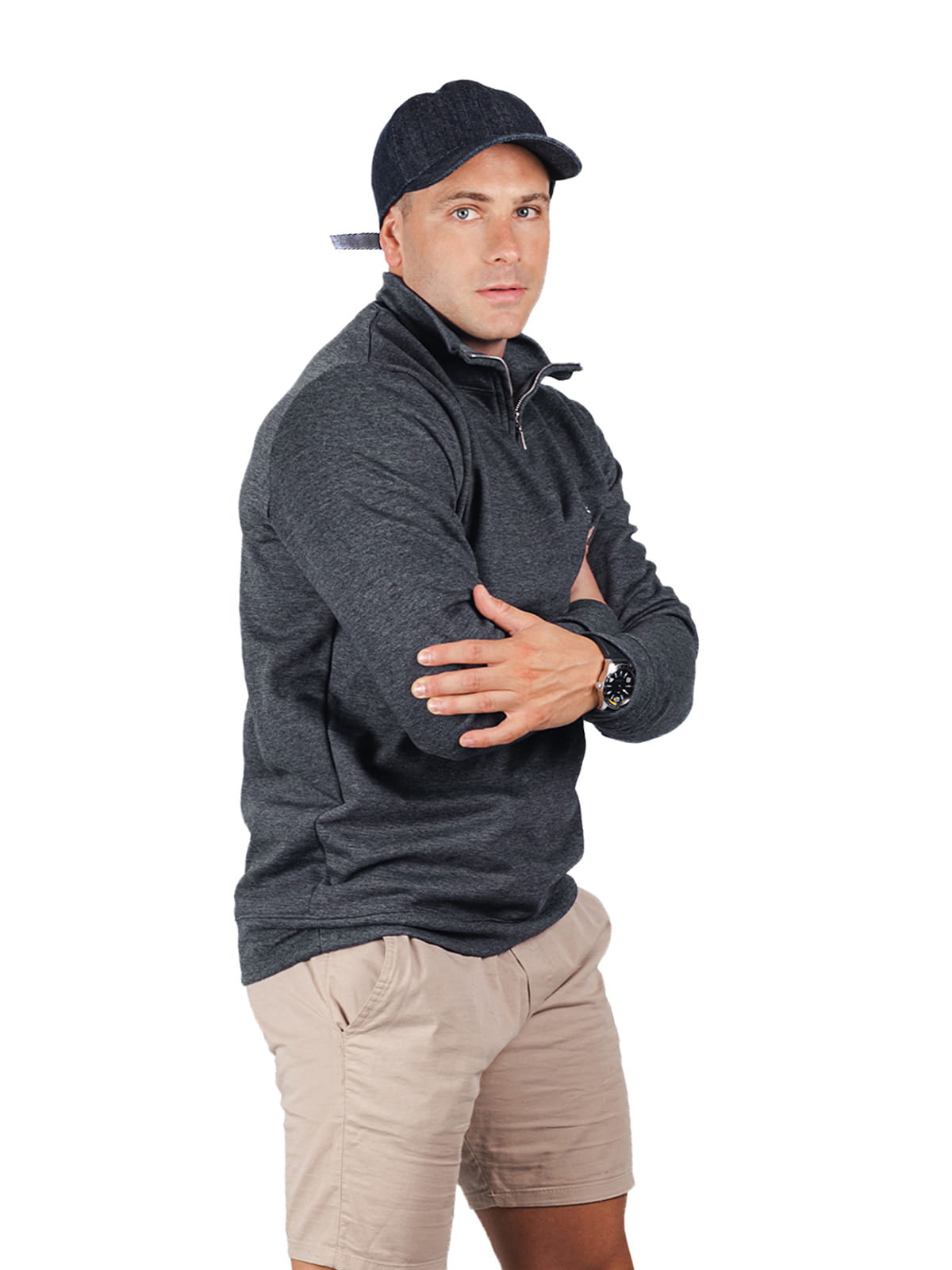 Quarter Zipper Black