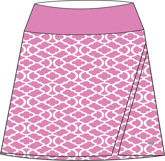 Straight Print Skort - Atlanta - Vanessa Pink