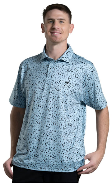 Print Polo - Pennant - Light Blue