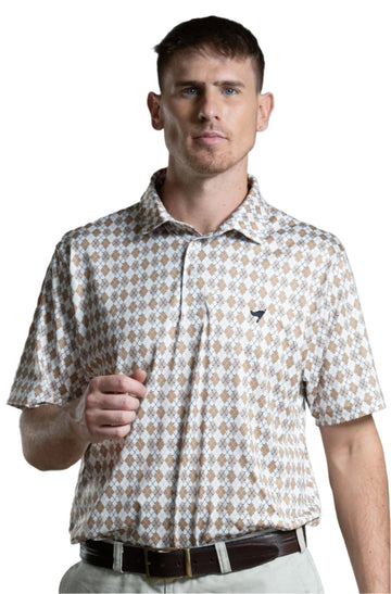 Print Polo - Rhombus - Beige