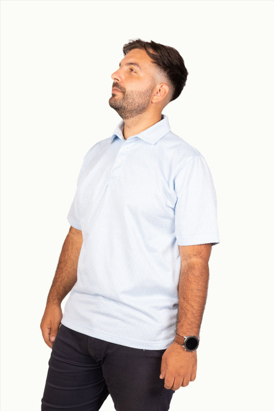 Jacquard Polos - Noah - Light Blue