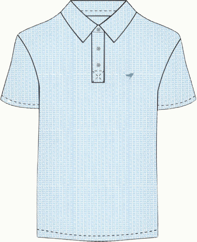 Jacquard Polos - Charlie - Light Blue