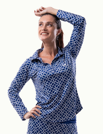 Polo Collar Long Sleeve - Madison - Vanessa Blue