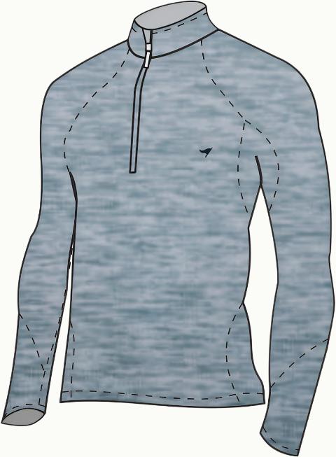 Quarter Zip - Smoke Blue