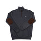 QUARTER ZIPPER WITH ELBOW PATCH Denin blue