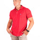 American Fit - Striped-polo-red