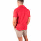 American Fit - Striped-polo-red